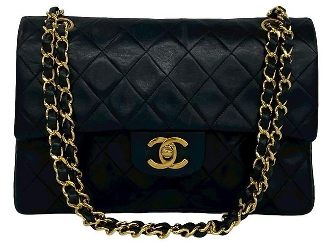 Sac à bandoulière Chanel Matelassé Coco Mark Double Flap Noir