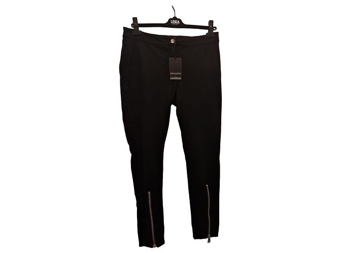 Ermanno Scervino schwarze Hose mit Knöchel-Reißverschluss