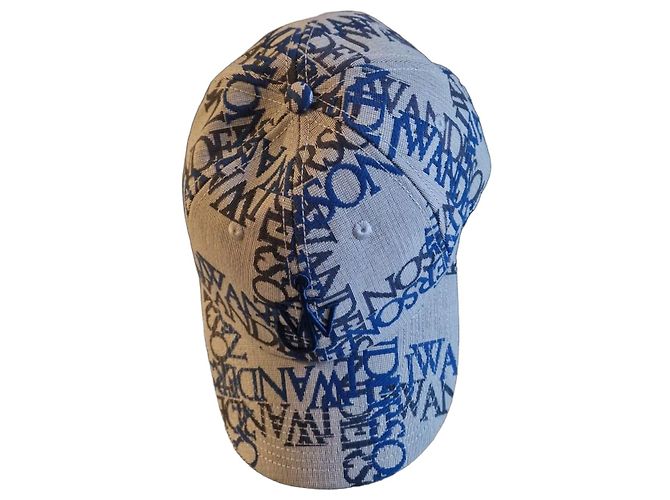 Cappellino monogramma JW Anderson - Blu e Beige