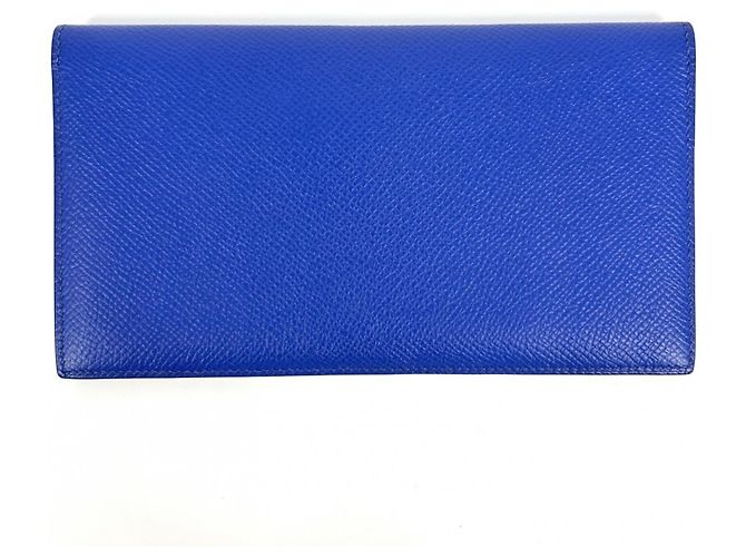 Hermès Cartera larga bi-fold MC2 Fleming para hombre Hermes Castaño Negro Azul