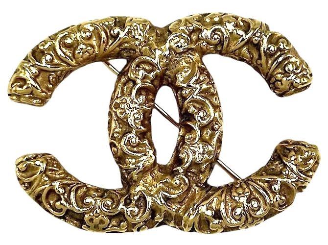 Chanel Brosche vergoldet Golden