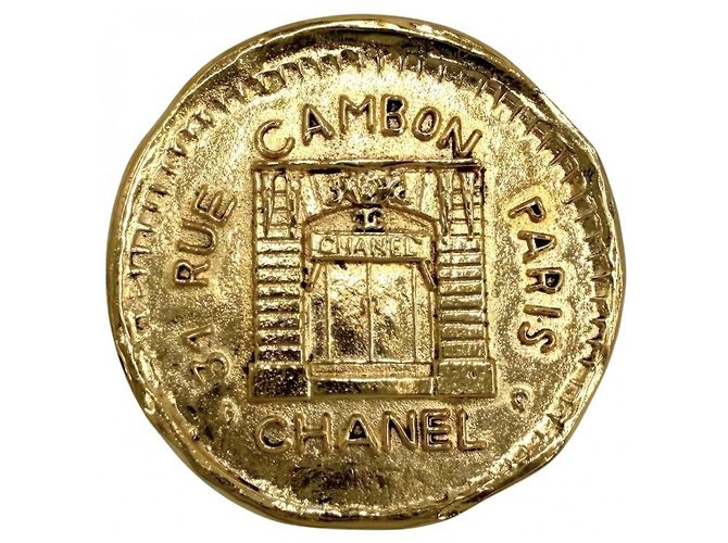 Cambon Spilla Chanel Vintage placcata oro D'oro