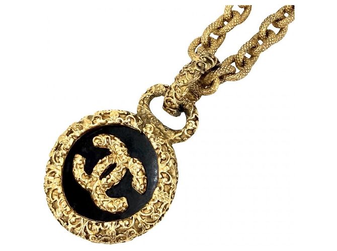 Collana Chanel Vintage Nero D'oro