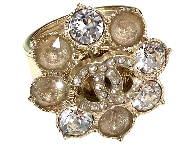 Anillo Chanel dorado para mujer