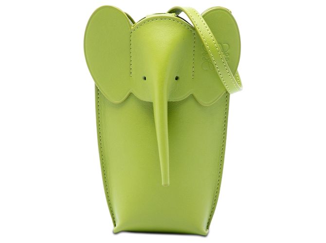 Borsa a tracolla Elephant in pelle verde LOEWE Verde chiaro