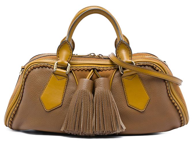 Bolsa Hedwig em couro granulado Prorsum e camurça marrom Burberry