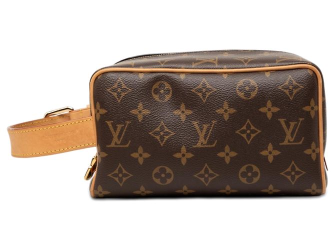 Louis Vuitton Marrom Monogram Locker Dopp Kit Clutch