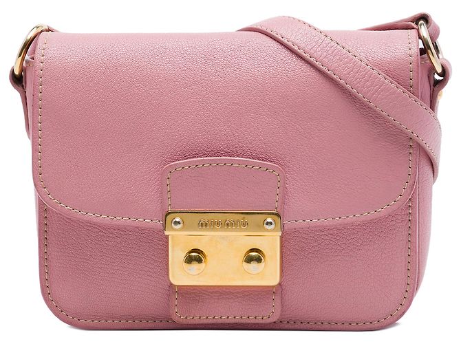 Miu Miu Madras Crossbody-Tasche aus rosa Ziegenleder Pink