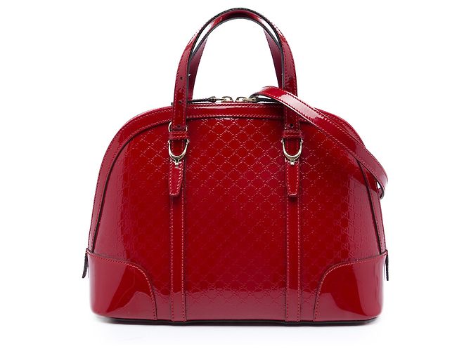 Bolso Gucci Red Small Microguccissima en charol Nice Dome Roja