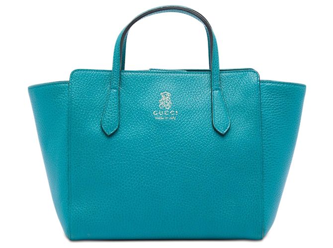 Sac à main Swing en mini cuir de veau bleu Gucci Turquoise