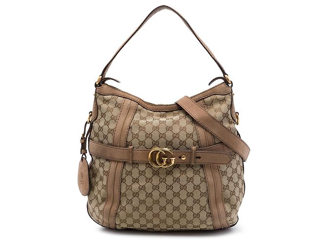 Borsa a tracolla Gucci Beige Medium GG Canvas