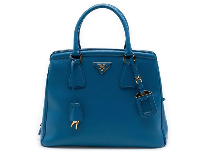 Prada Blue Saffiano Lux Parabole Tote