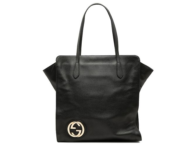 Bolsa Gucci Black Dollar em couro de vitelo com Interlocking G Preto