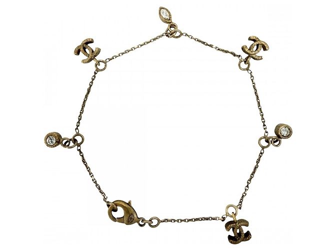 Timeless Pulseira de berloques Chanel banhada a ouro