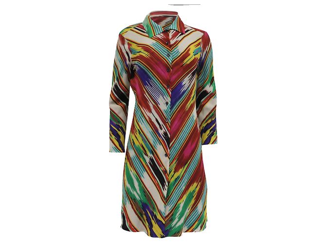 Mini abito chemisier stampato Etro in seta multicolore