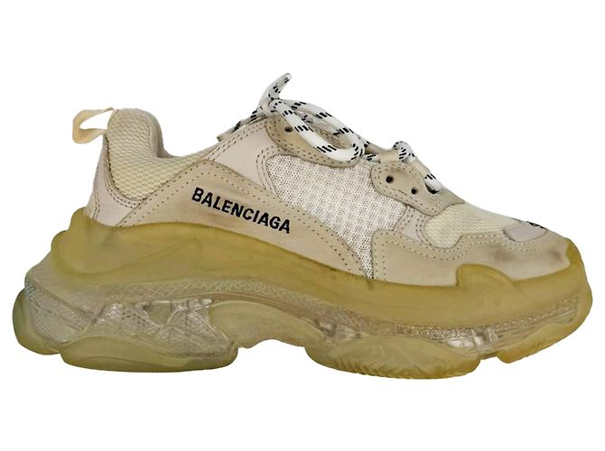 Everyday Baskets Balenciaga Triple S semelle transparente en polyester blanc Écru