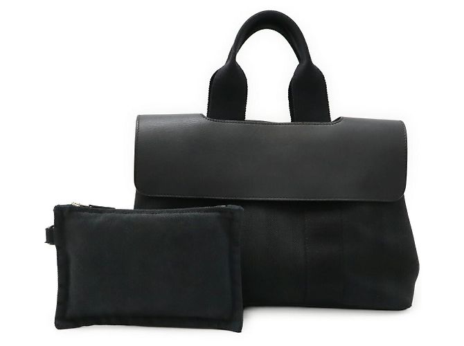 Borsa Hermès Valparaiso PM Toile Chevron Leather Nero