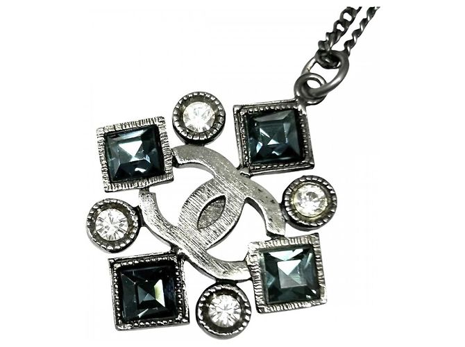 Collana con strass Chanel Nero