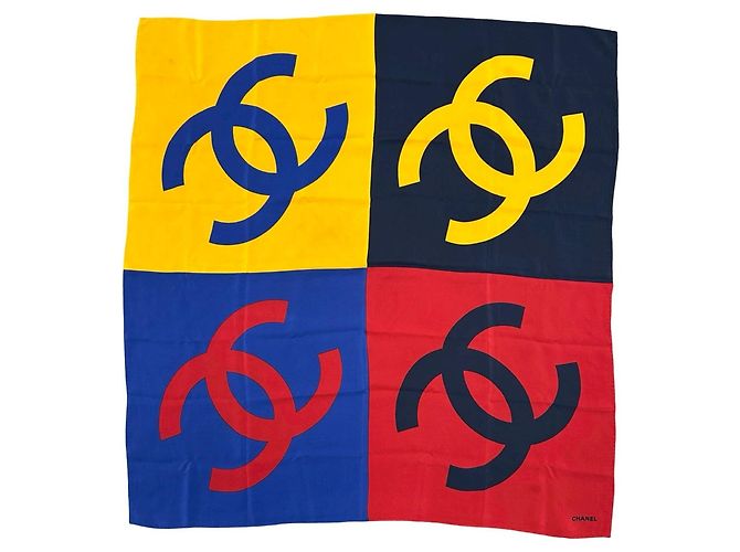 Sciarpa in seta Chanel Coco Mark Multicolore 