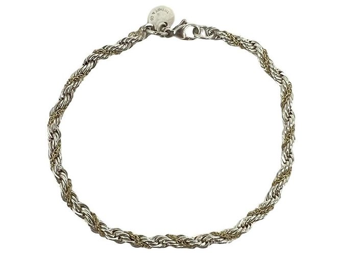 Tiffany & Co Pulseira Tiffany Twist Rope Prata Dourado