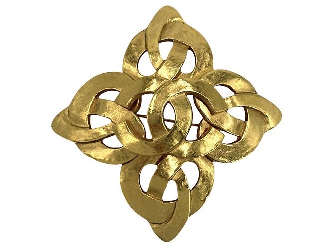 Timeless Spilla Chanel Vintage placcata oro D'oro