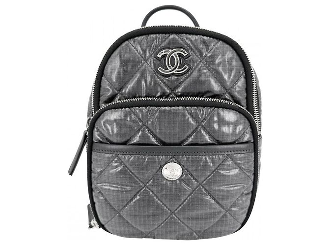 Chanel Women's Matelassé Backpack in Gray Brown