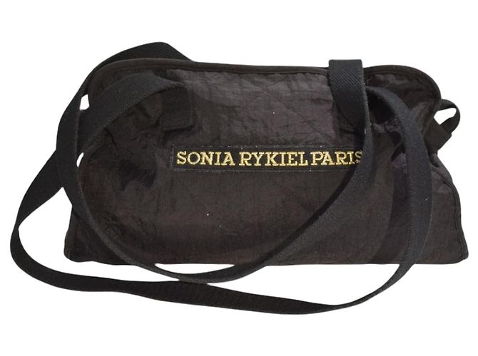 Sonia Rykiel Paris Bolso de Viaje en Nylon Acolchado Negro