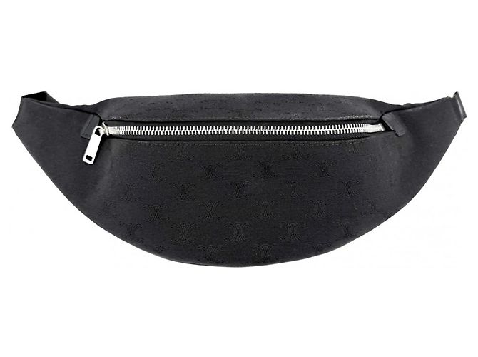 Céline Bolsa cinto Triomphe Celine em lona preta Preto