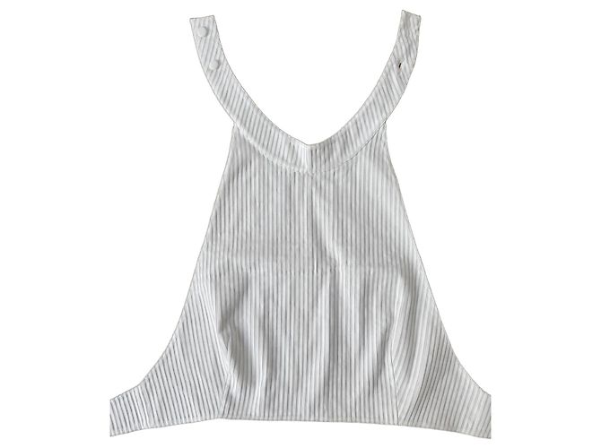 Alaïa Top Plastrón Blanco Espalda Descubierta