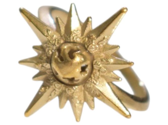Bague Dior Médaillon Soleil Étoilé Finition Dorée, Taille M