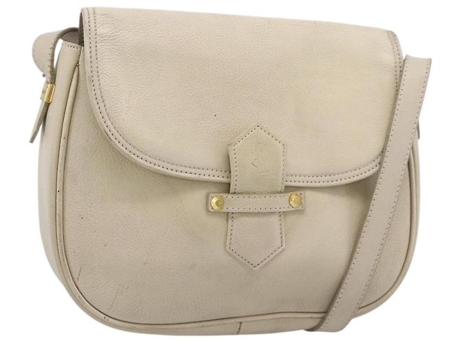 Borsa a Spalla SAINT LAURENT in Pelle Beige Oro Auth bs35833 D'oro