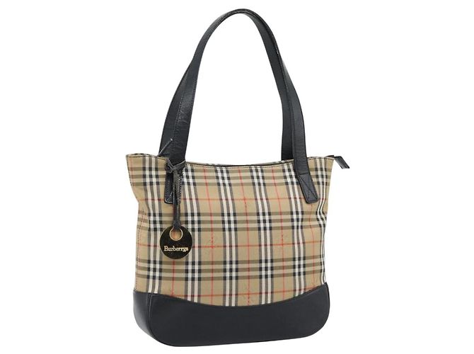 Burberry Nova Check Handtasche Canvas Beige Gold Authentisch ep14987 Golden
