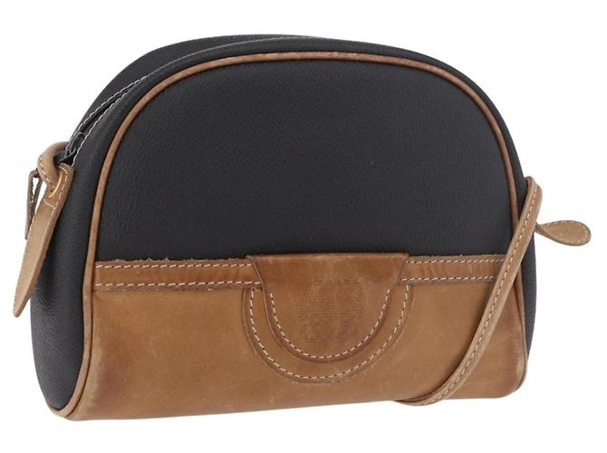 Borsa a Spalla LOEWE Anagram in Pelle Nera e Oro Auth BA13716 Nero D'oro