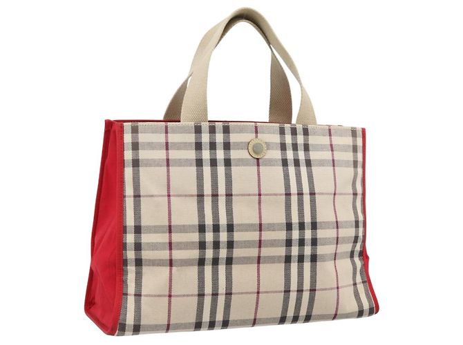 Borsa BURBERRY Nova Check in tela Beige Silver Auth 189961A Argento