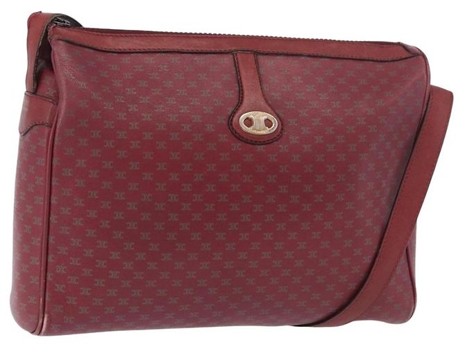 Céline Borsa a Spalla CELINE Macadam Pelle Bordeaux Oro Auth 189944 D'oro Bordò