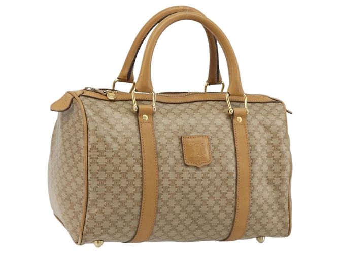 Céline Sac à main CELINE Macadam Canvas PVC Beige Or Auth 187822 Doré