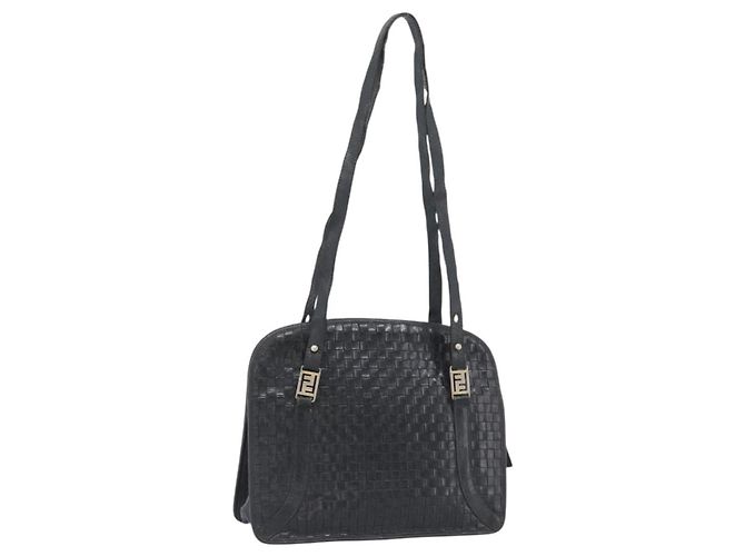 Borsa a Spalla FENDI in Pelle Nera e Oro Auth bs35826 Nero D'oro