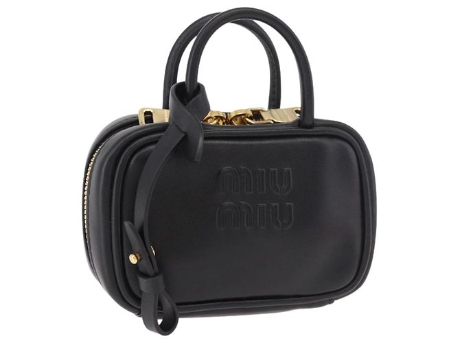 Charm per borsa Miu Miu Matelasse in pelle nera e oro Auth 188997M Nero D'oro