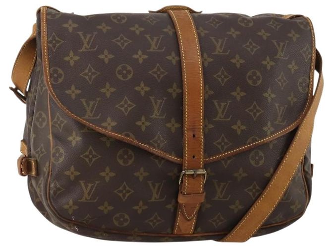 LOUIS VUITTON Bolsa de Ombro Monogram Saumur 35 M42254 LV Auth BA13483