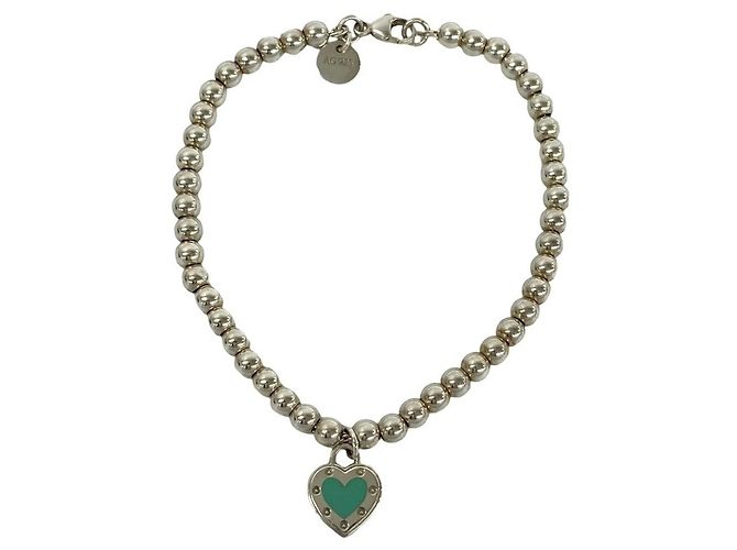 Tiffany & Co. Return to Bead Charm Armband Silber Blau