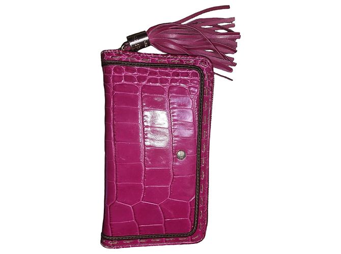 Premier Flirt 1er flirt Lancel wallet Fuschia Gold hardware