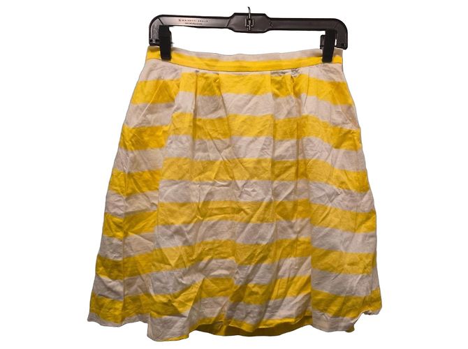 Minifalda evasé de rayas amarillas y blancas Tara Jarmon Blanco Amarillo