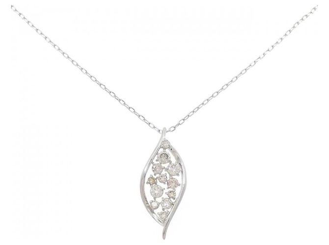 Autre Marque Platin-Diamant-Halskette Silber