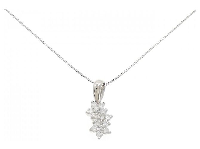 Autre Marque Collar de platino y diamantes Plata