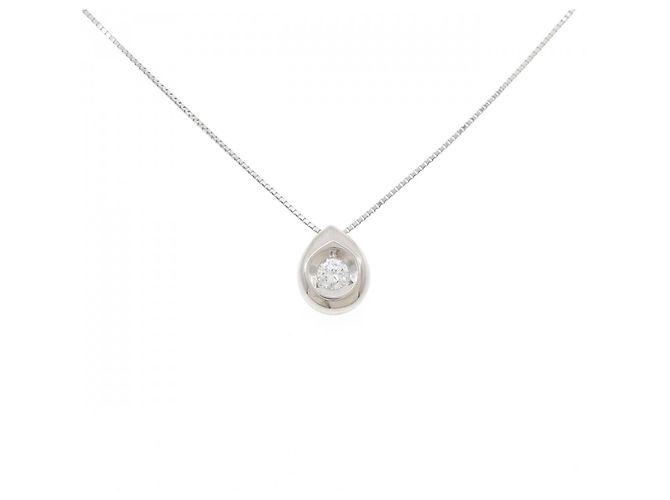 Autre Marque Platin-Diamant-Halskette Silber