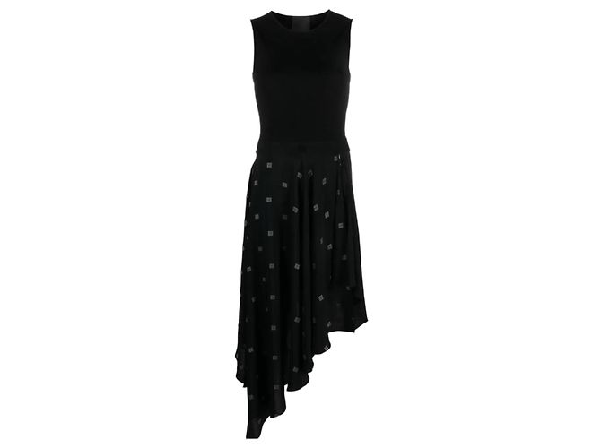 Givenchy Asymmetrical Black Silk-Blend Dress