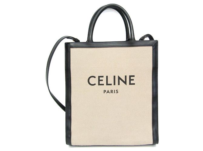 Céline Celine Small Vertical Cobas Handbag Black Beige