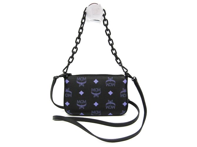 Pochette mini Visetos Color Splash MCM Noir Violet