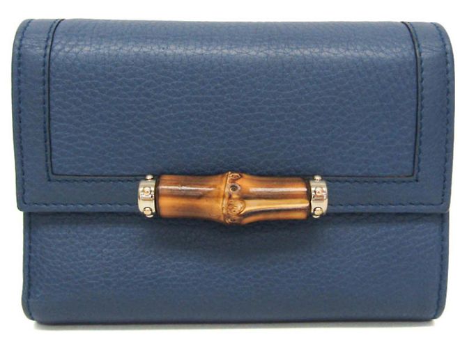 Cartera de cuero Gucci Bamboo Azul