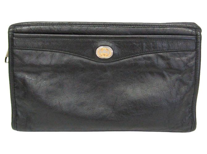 Gucci Interlocking Leder Clutch Bag 575991 Schwarz